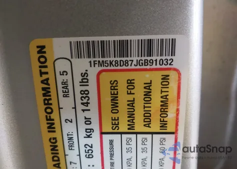 2018 Ford Explorer Xlt из США, поврежденный, VIN 1FM5K8D87JGB91032